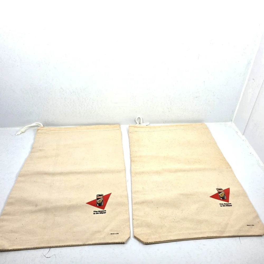 Vintage Sporty Goofy Set of 2 Canvas Bag With‎ Drawstring Walt Disney 12